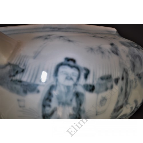 1765 A Ming B&W Tea Pot with Sages 